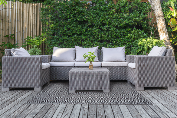 Килим для тераси поліпропіленовий&nbsp;WITCH Grey 120х180 см сірий MoodMe