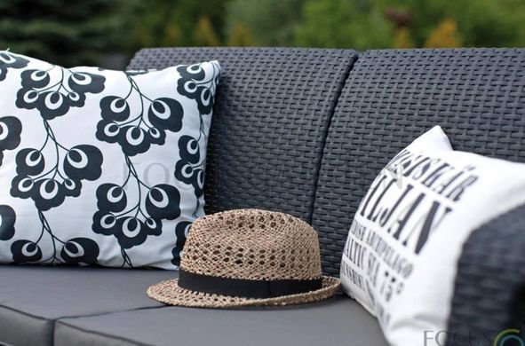 Садовый диван плетеный графит Corfu Love Seat Max