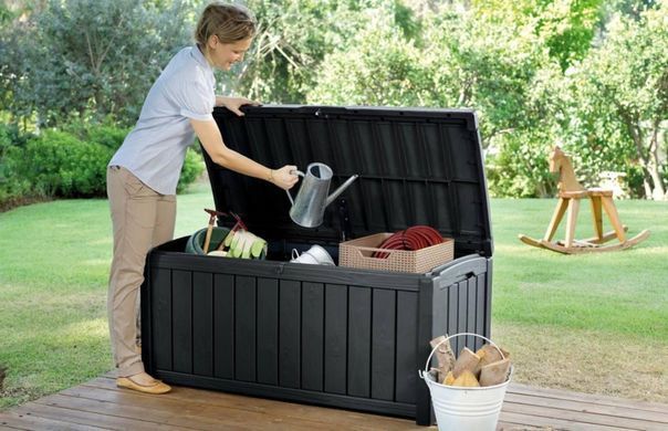 Пластиковый ящик сундук для террасы графит 390 л Glenwood Box Keter