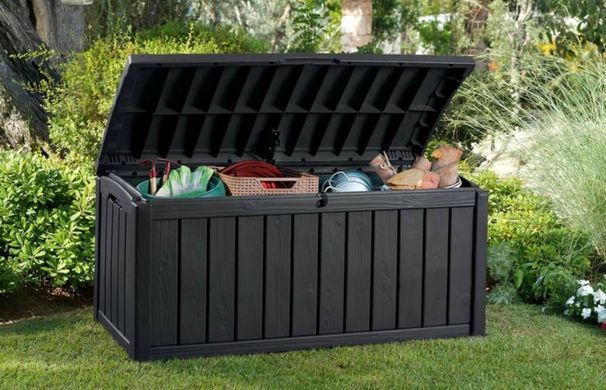 Пластиковый ящик сундук для террасы графит 390 л Glenwood Box Keter
