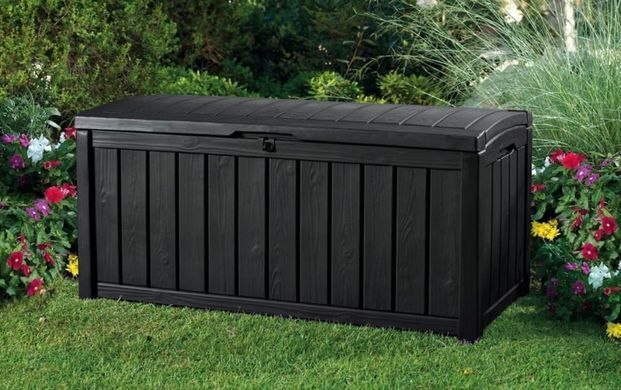 Пластиковый ящик сундук для террасы графит 390 л Glenwood Box Keter