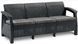 Садовый диван плетеный графит Corfu Love Seat Max