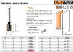 CMT Фреза HM D=8 I=40 L=90 S=8 пряма, свердлювальна