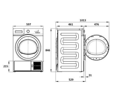 Сушильная машина Beko EDF7434GXA - тонкая 46 см - тепловой насос - 7 кг