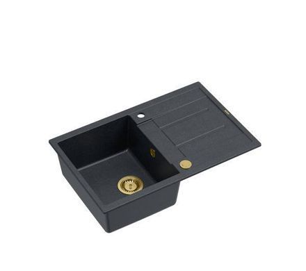 Кухонна мийка Quadron HB8203U8-G1_P2O Morgan 111 чорний металік/золото - граніт, вбудовується в стільницю, сушарка
