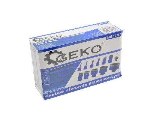 Набір алмазних коронок 12 штук 6-68 мм Geko G65101