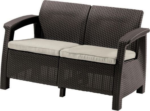 Комплект садових меблів Corfu Set Brown диван крісла столик Keter