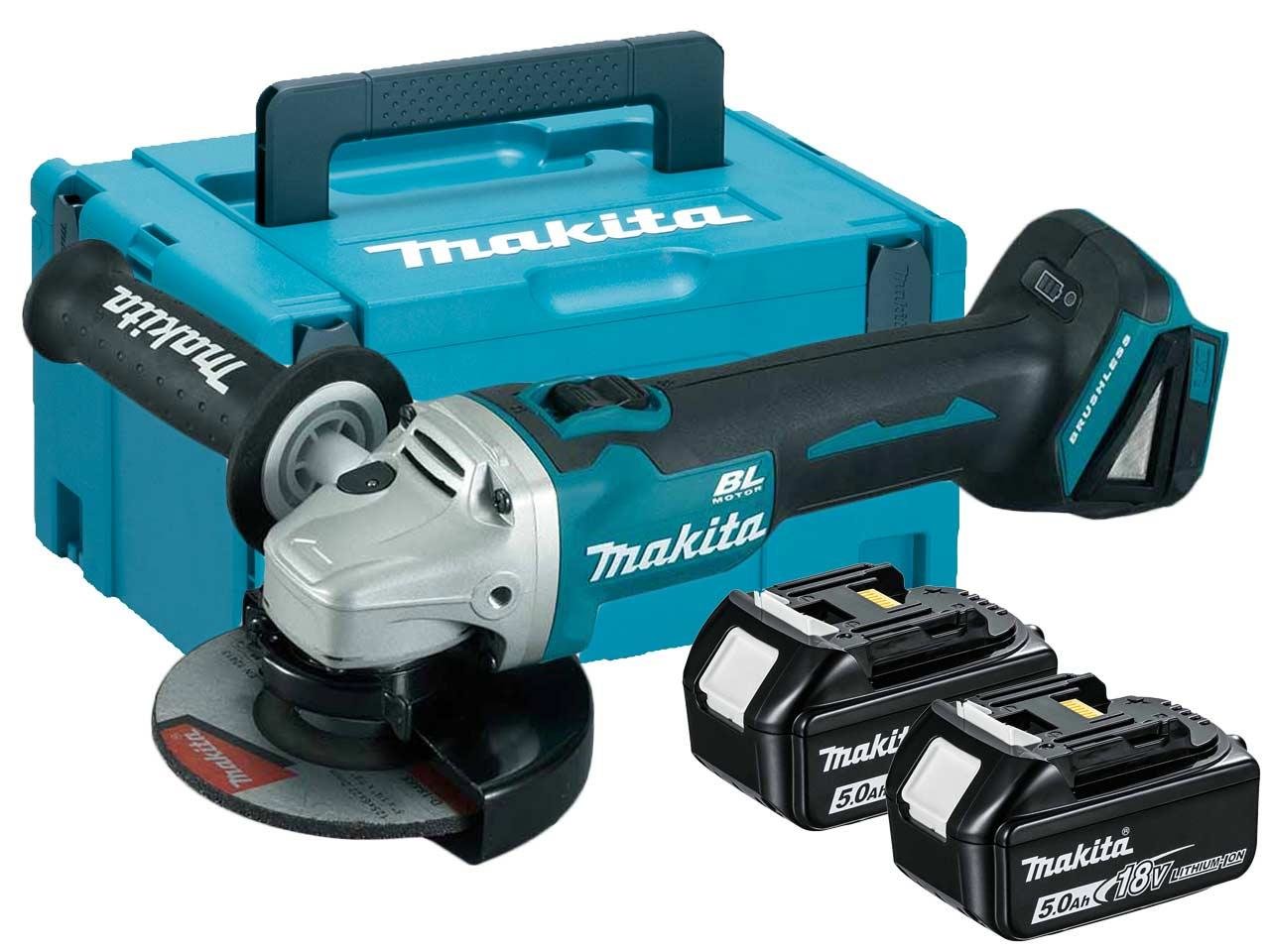 Угловая шлифовальная машина Makita 125 мм 18 В бесщеточная MDGA506RTJ