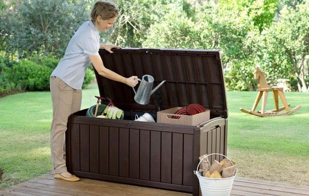 Садовий пластиковий ящик для зберігання коричневий 390 л Glenwood Box Keter