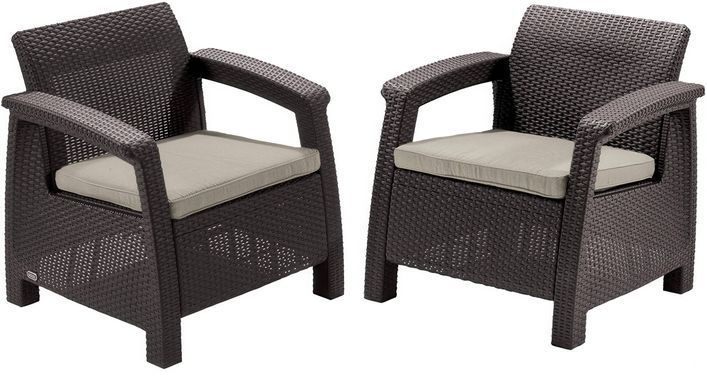 Комплект садових меблів Corfu Set Brown диван крісла столик Keter