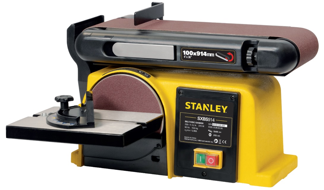 Шлифмашина настольная ленточно-дисковая 370 Вт, лента 914 мм, STANLEY SXBS914E