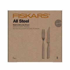 Набір столових приборів для стейків Fiskars All Steel 24 предмети