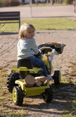 Дитячий трактор на педалях із причепом Farmer Max Smoby