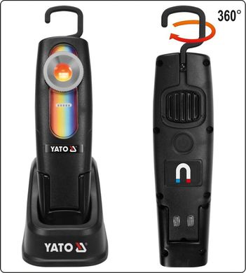 Світильник переносний для підбору кольорів, світлодіодний Yato Li-Ion 5 Вт акумуля. з зар.- 220В