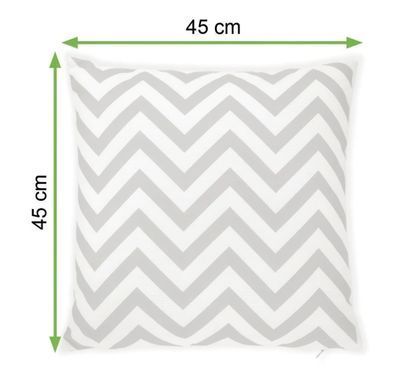 Подушка декоративная ZigZag Grey 45&times;45 см серая геометрический узор&nbsp;MoodMe
