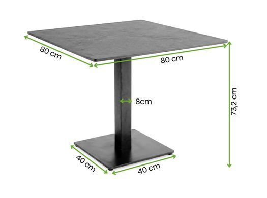 Садовый стол HPL RIVIO VENA 80x80 см антрацитовый черный мрамор Bj&oslash;rkka