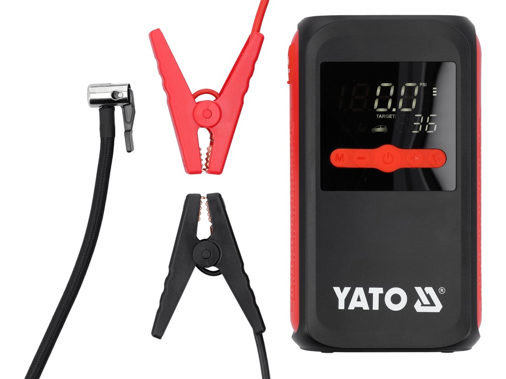 Пусковое зарядное устройство с компрессором YATO 12000mAh YT-83086 с повербанком