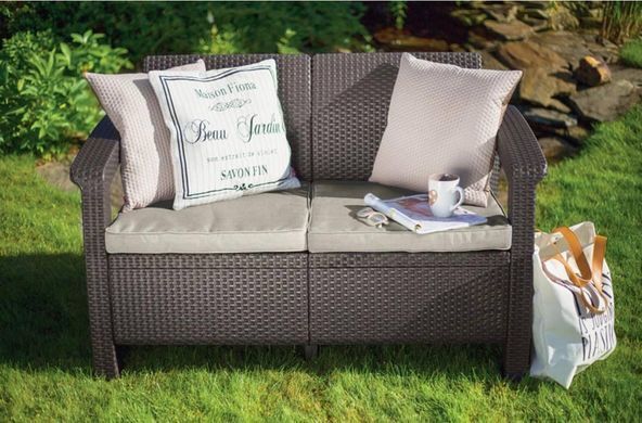 Садовий диван для тераси коричневий Corfu Love Seat