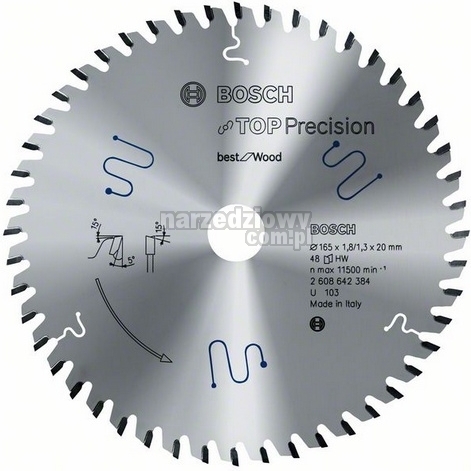 Пильный диск 165 мм 48 зубьев Bosch Top Precision Best for Multi Material 2608642388