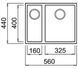 Кухонная мойка Teka SQUARE 2B 560 TG черный - гранит, подвесная