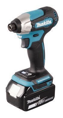 Аккумуляторный ударный гайковерт MAKITA DTD157RFJ 140 Нм 1/4" HEX LXT 18 В Li-Ion XPT BLDC + 2 аккумулятора по 3,0 Ач + зарядное устройство + кейс MAKPAC