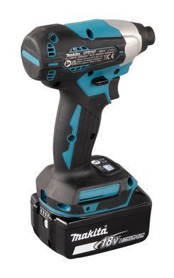Аккумуляторный ударный гайковерт MAKITA DTD157RFJ 140 Нм 1/4" HEX LXT 18 В Li-Ion XPT BLDC + 2 аккумулятора по 3,0 Ач + зарядное устройство + кейс MAKPAC