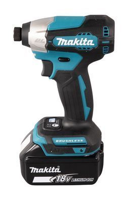 Аккумуляторный ударный гайковерт MAKITA DTD157RFJ 140 Нм 1/4" HEX LXT 18 В Li-Ion XPT BLDC + 2 аккумулятора по 3,0 Ач + зарядное устройство + кейс MAKPAC