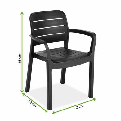 Крісло садове TISARA Graphite пластикове з текстурою дерева UV-захист&nbsp;Keter