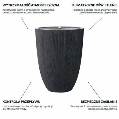 Фонтан садовий декоративний LED графіт 37&times;48,5 см RIVELLA MoodMe