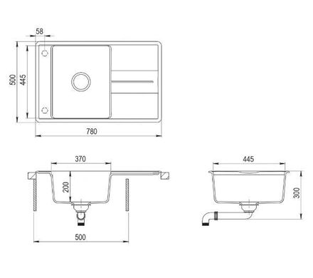 Кухонна мийка Teka ESTELA 50 B-TQ онікс - tequarc, вбудовується в стільницю, сушарка