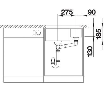 Кухонна мийка Blanco Subline 350/150-U 523747 - чорний