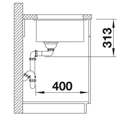 Кухонна мийка Blanco SUBLINE 500-U 527353 - сірий - граніт - підрозетник