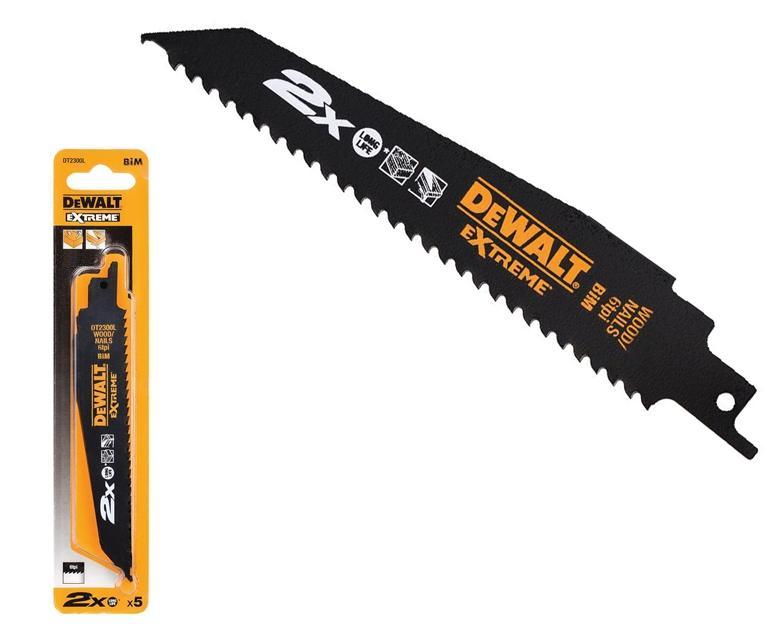 Полотно для сабельной пилы 305 мм, 6 зубьев/дюйм, DeWalt DT2314L-QZ для дерева с гвоздями