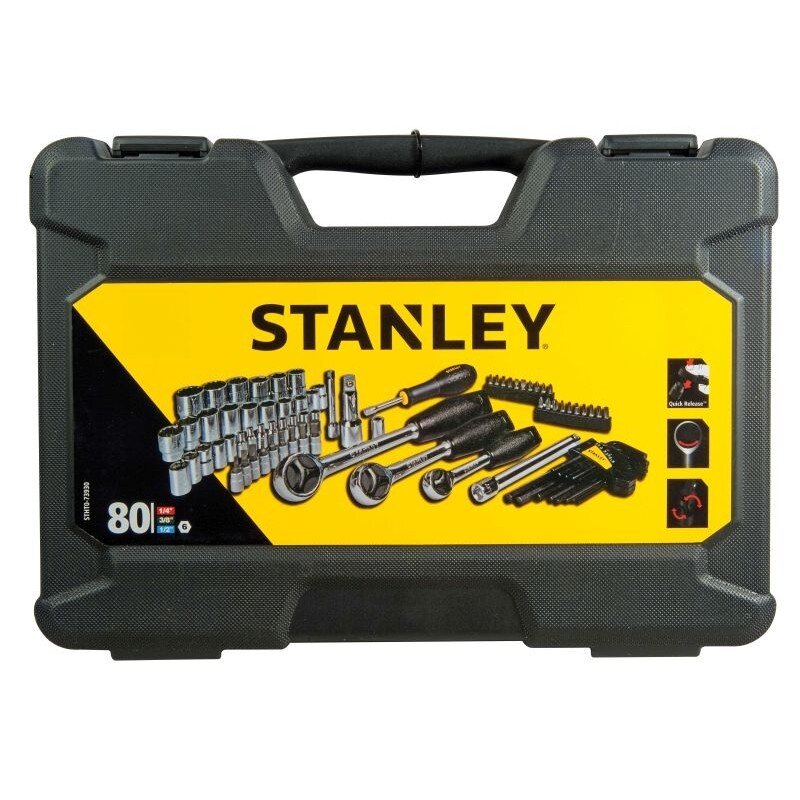 Набор ключей STANLEY 80 эл. головки и биты