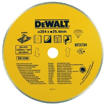 Алмазный сплошной диск DEWALT 250x1,6x25,4 мм для камня и гранита
