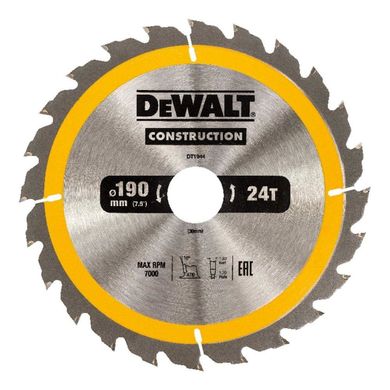 DEWALT ПИЛА ДИСКІВ.190x30mmx24z