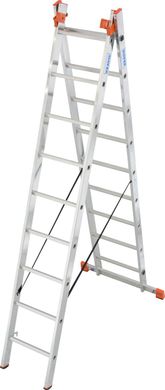 Алюминиевая раздвижная лестница Krause Tribilo 3х9 ступеней высота 6,85м