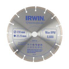 Диск алмазный Irwin 230мм X 22,23мм / сегментный для бетона, кирпича, гранита и мрамора