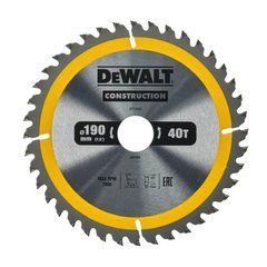 Пильный диск по дереву твердосплавный 190 мм 40 зубьев ATB DeWALT