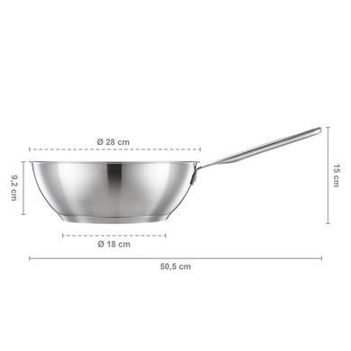 Сковорода вок з нержавіючої сталі 28 см Fiskars All Steel Pure 1065629