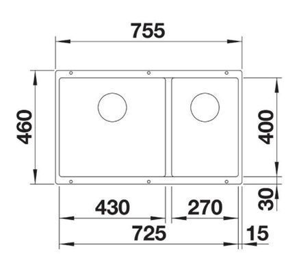 Кухонна мийка Blanco Subline 430/270-U 525991 - чорний