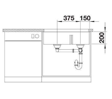 Кухонна мийка Blanco Subline 430/270-U 525991 - чорний