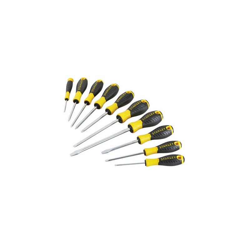 Набор отверток Stanley Essential 10 шт STHT0-60211, крестовые PH/PZ и шлицевые
