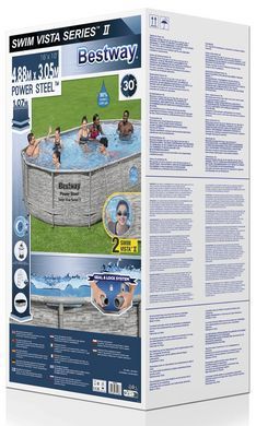 Вуличний басейн для дачі Bestway Power Steel Swim Vista Series 56946