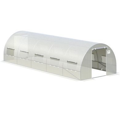 Теплиця садова, парник Focus Garden 3x8x2 (подвійні двері) біла