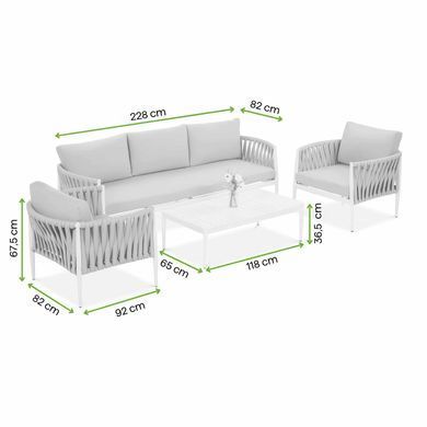 Садовый комплект мебели MONZA Caffe Beige диван, кресла и столик для террасы FURRORE