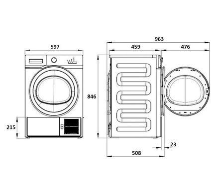 Сушильна машина Beko DF7312GXW - тонка 45,9 см - тепловий насос - 7 кг