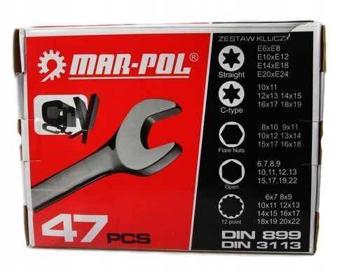 Набір гайкових ключів 47 шт Mar-Pol M58140