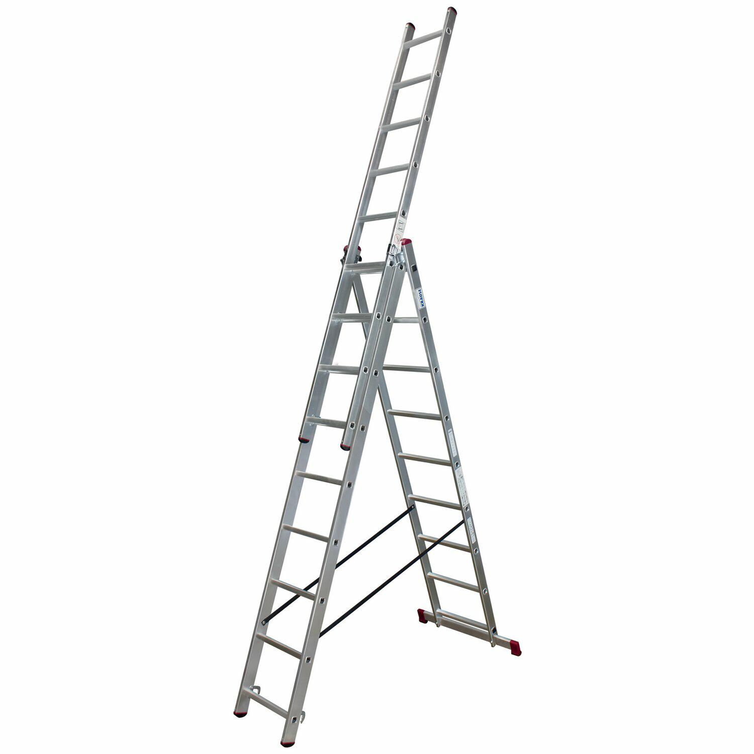 Лестница Krause Corda 3x9 трёхсекционная алюминиевая