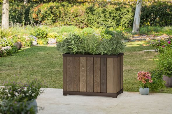 Кашпо для саду прямокутне Walnut Keter Deco Rectangle з автополивом 76 см Keter